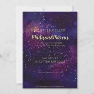 Starry Evening Sky Watercolor Boda