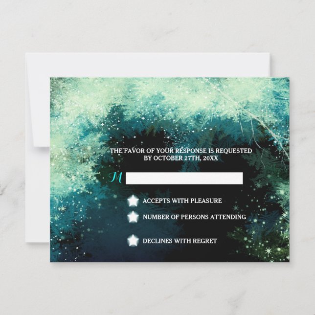 Starry Forest Inspirador Wedding RSVP (Anverso)