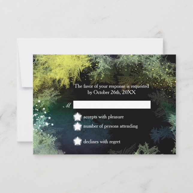 Starry Forest Wonderland Wedding RSVP (Anverso)