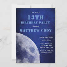 Starry Galaxy Moon 13th Birthday Party