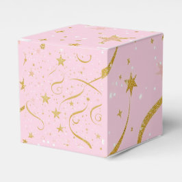 Starry Gift - Caja de cubo con estrella rosada y d