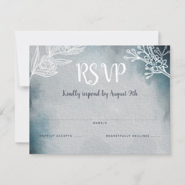 Starry Moonlit Night Monogram Wedding RSVP (Anverso)