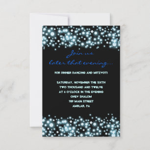 STARRY NIGHT Bar Bat Mitzvah Fiesta Tarjeta de rec