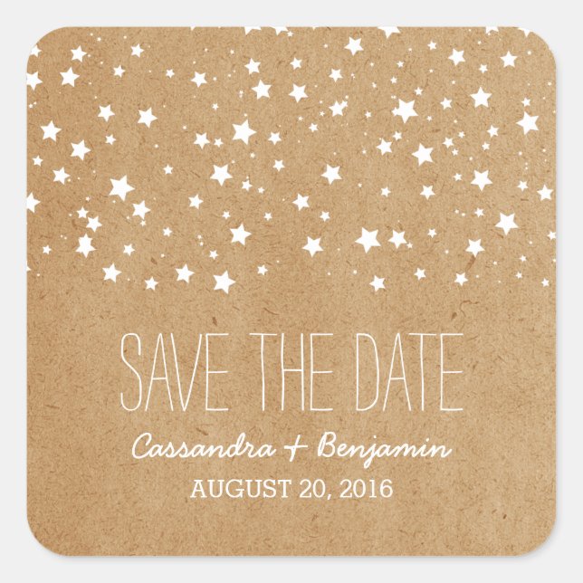 Starry Night Save the Date Pegatinas (Anverso)