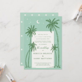 Starry Palm Trees Invitación a la boda del boho ve