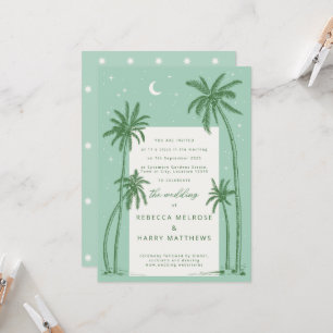 Starry Palm Trees Invitación a la boda del boho ve