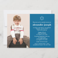 Starry Photo Bar Mitzvah Invitación