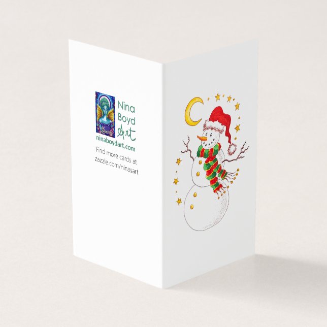Starry Santa Snowman *paquete de 25 tarjetas de va (Exterior)