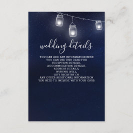 Starry sky mason jars boda detalles tarjetas