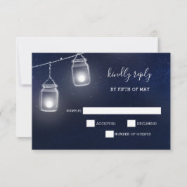 Starry sky mason jars invitaciones a la boda rsvp