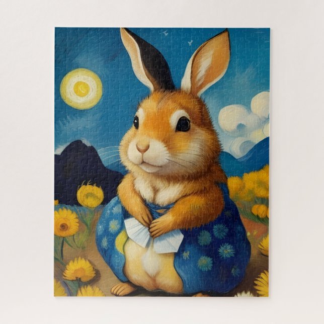 Starry Spring Bunny Puzzle (Vertical)
