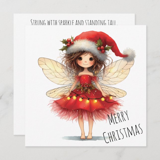 Starry Winged Fairy Holiday Card (Anverso / Reverso)