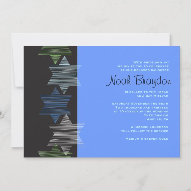 STARS CONNECTING Bar Bat Mitzvah Invitación (Anverso)