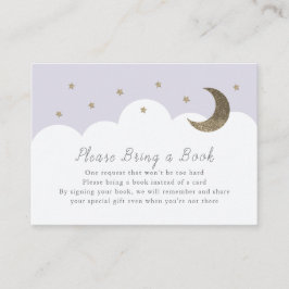 Stars Moon & Clouds Purple Books para la tarjeta d
