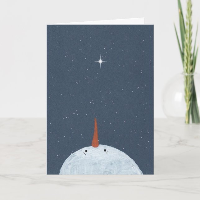 Stars Snowman en memoria de la tarjeta de Navidade (Anverso)
