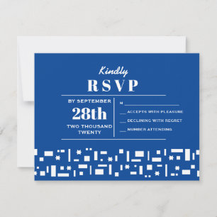 Stars & Squares Bar Bat Mitzvah Invitación RSVP