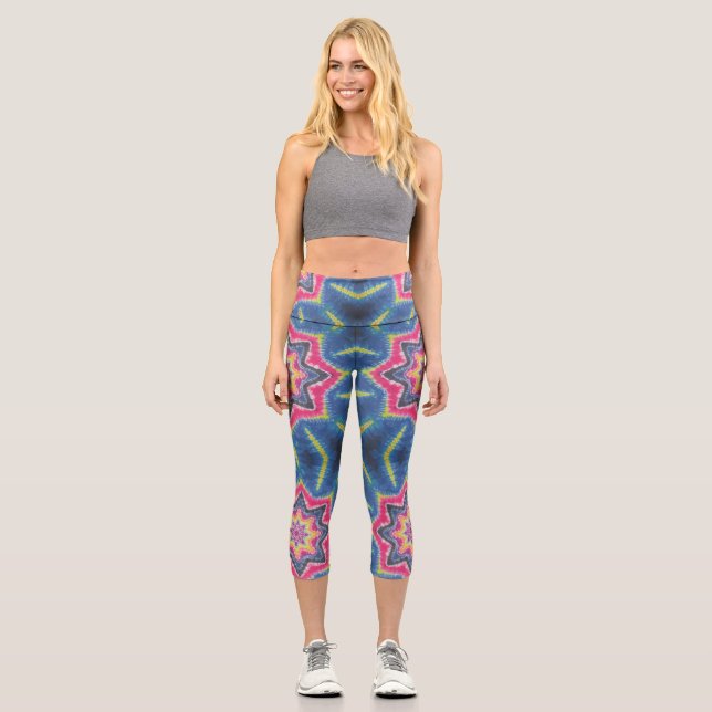 Stars Tie Dye Capri Leggings (Anverso)