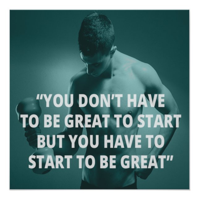 Start to Be Great Motivational Fitness Poster (Anverso)