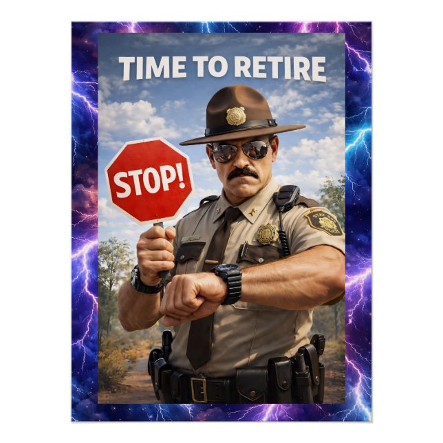 State trooper to retire law-enforcement poster (Anverso)