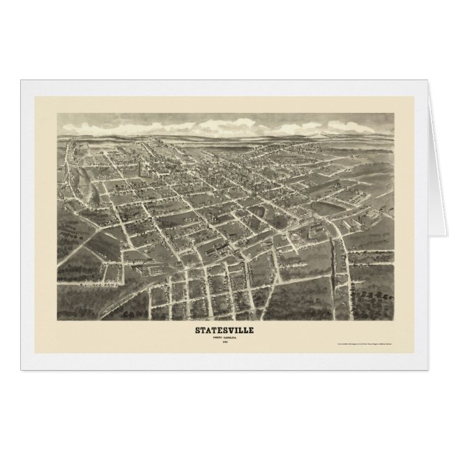 Statesville, mapa panorámico del NC - 1907 (Anverso (Horizontal))