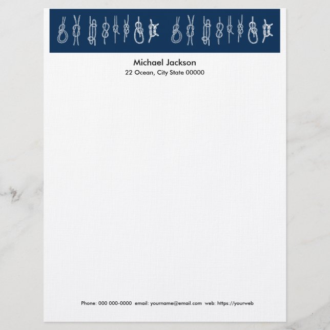 Stationery de membrete de nudos náuticos (Anverso)