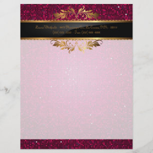 Stationery de membrete de Purpurina rosa Sequin Di