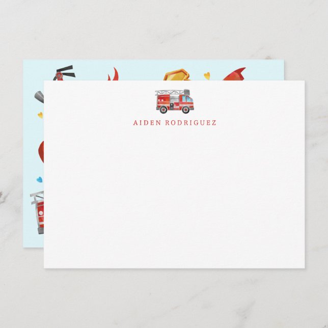 Stationery - Fire Man Gracias Notas (Anverso / Reverso)