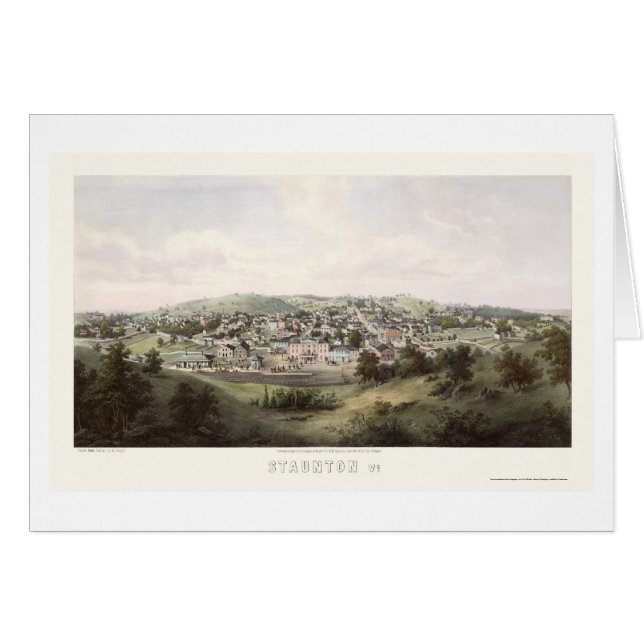 Staunton, mapa panorámico del VA - 1857 (Anverso (Horizontal))