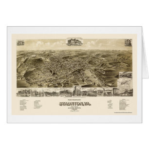 Staunton, mapa panorámico del VA - 1891