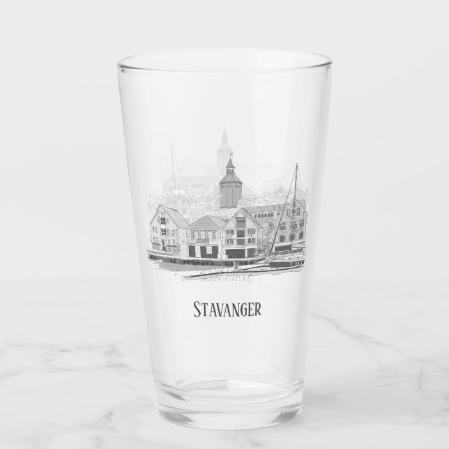 Stavanger Noruega Hermosa Cerveza Streetscape (Anverso)