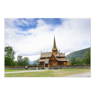 Stave la iglesia en Lom, impresión de la foto de