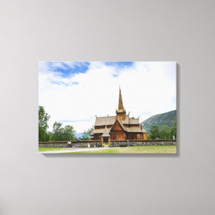 Stave la iglesia en Lom, impresión de la lona de