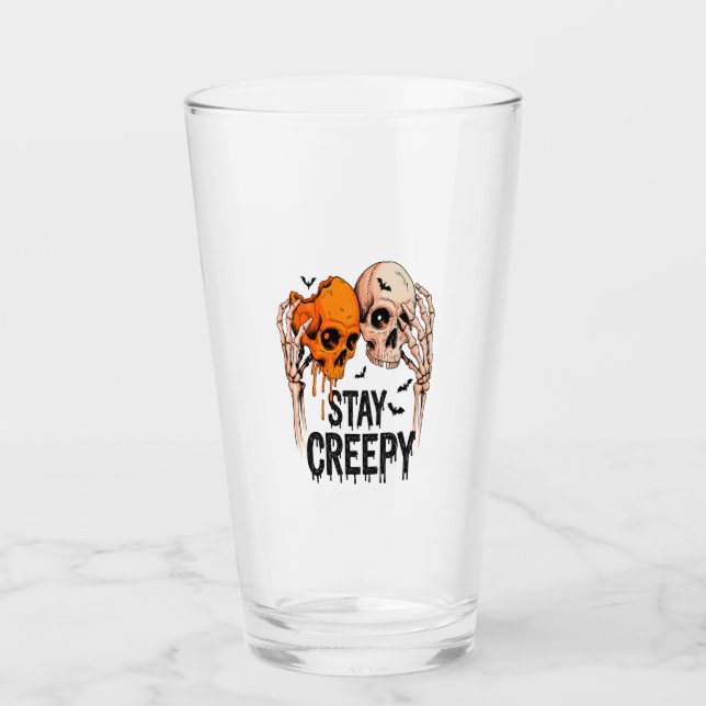 Stay Creepy PNG, Retro Skull Halloween (Anverso)