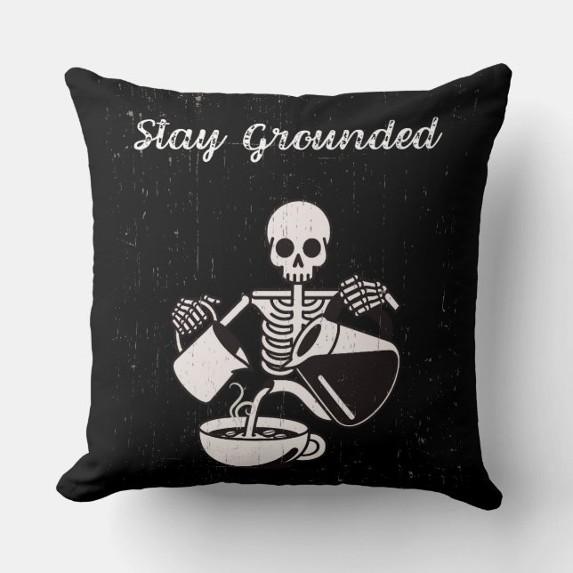 Stay Grounded Skeleton hace Cojín decorativo de ca (Anverso)
