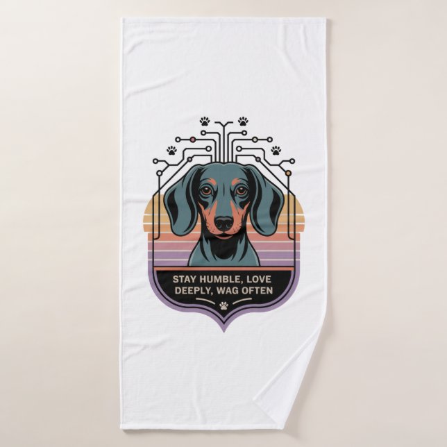 Stay Humble, Love Deeply, Wag Often (Toalla de baño)