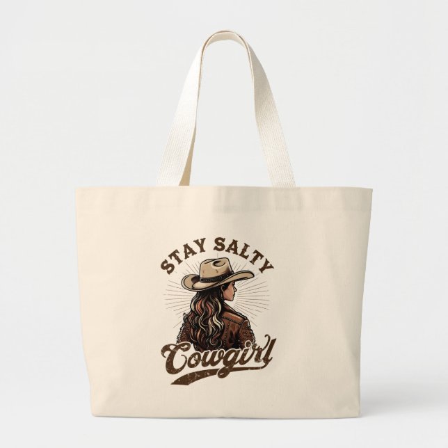 Stay Salty Cowgirl Tote Bag | Bolsa Retro Occident (Frente)