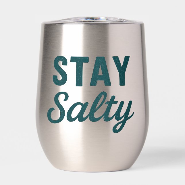 Stay Salty - Teal Blue Coastal Life Graphic Print (Frente)