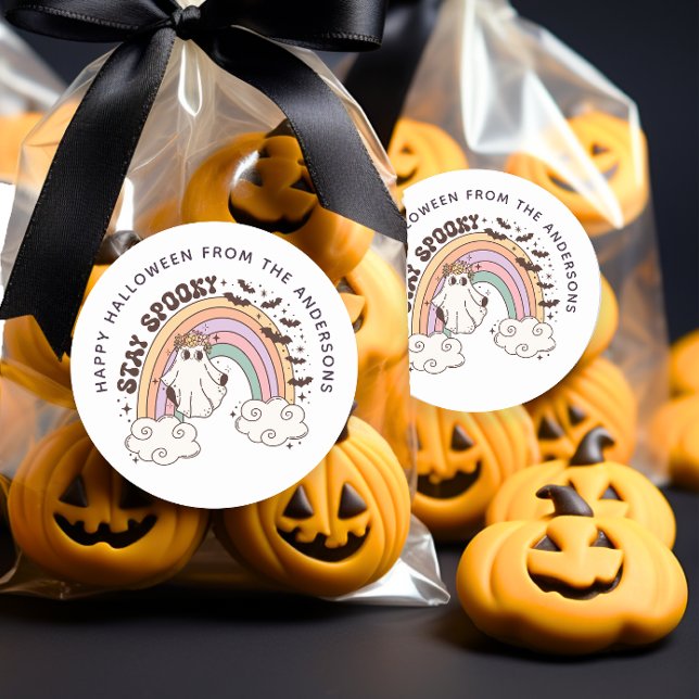 Stay Spooky Halloween Groovy Treat Bag Pegatina (Subido por el creador)