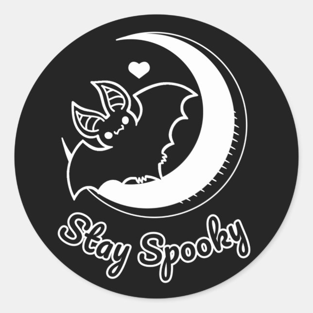 Stay Spooky Round Pegatina negro (Anverso)