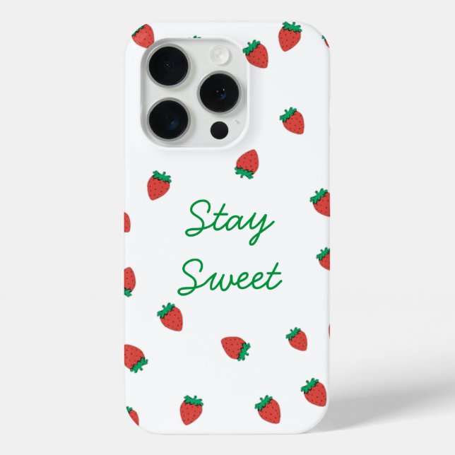 "Stay Sweet: Funda de Strawberry Delight iPhone 15 (Reverso )