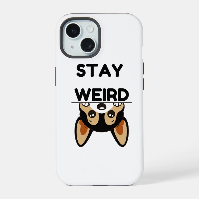 Stay Weird Funny Boston Terrier Cartoon Dog  (Reverso )