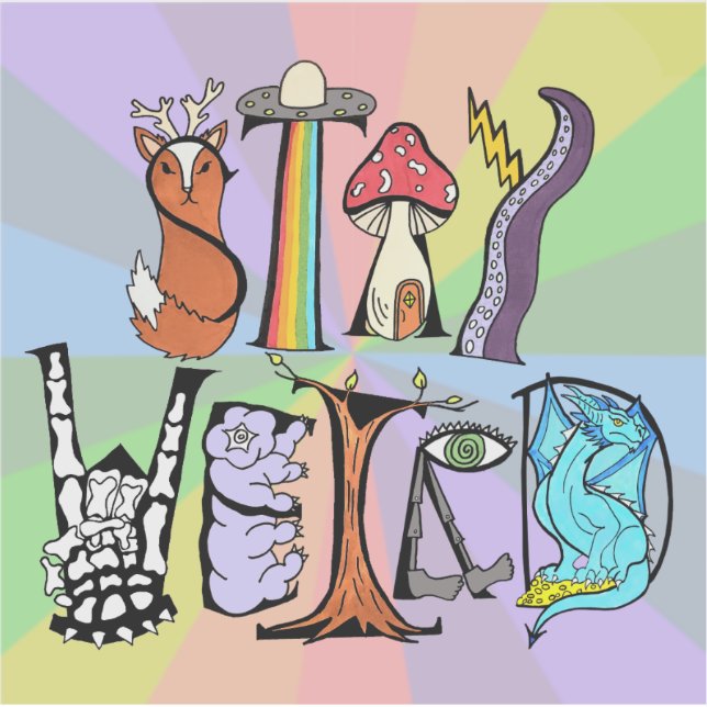 Stay Weird Vinyl Pegatina (Anverso)