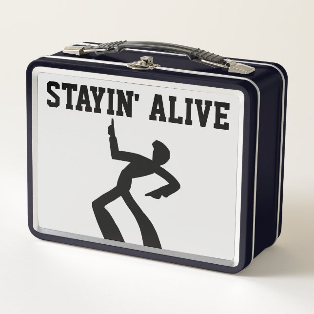 STAYIN' ALIVE RETRO METALIZADO LUNCHBOX (Anverso)