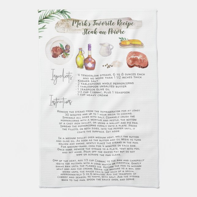 Steak au Poivre | Recipe Heirloom Kitchen Toalla (Vertical)
