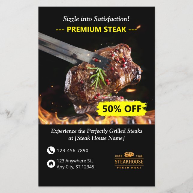 Steak House Special Restaurant Flyer 2 costados (Frente)