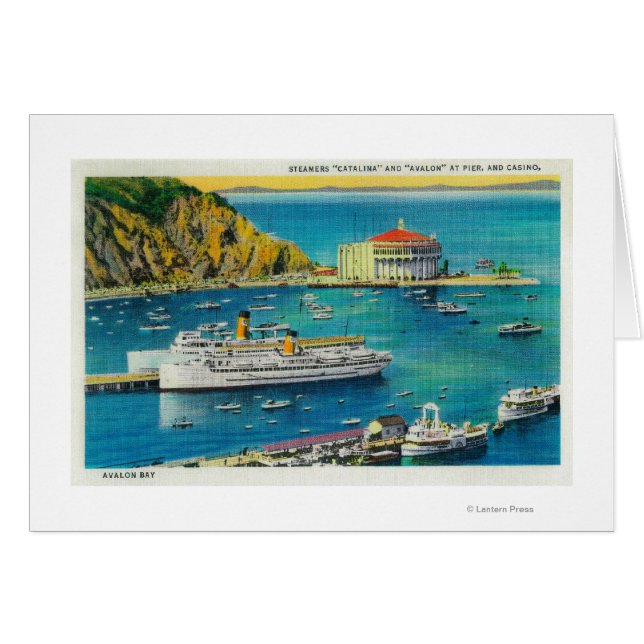 Steamers Catalina y Avalon en Pier y Casino (Anverso (Horizontal))