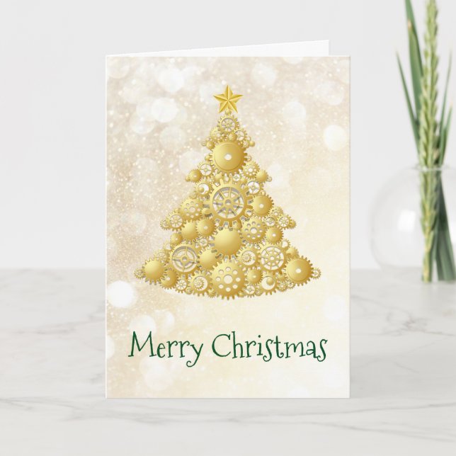 Steampunk adapta el árbol de navidad del oro (Anverso)