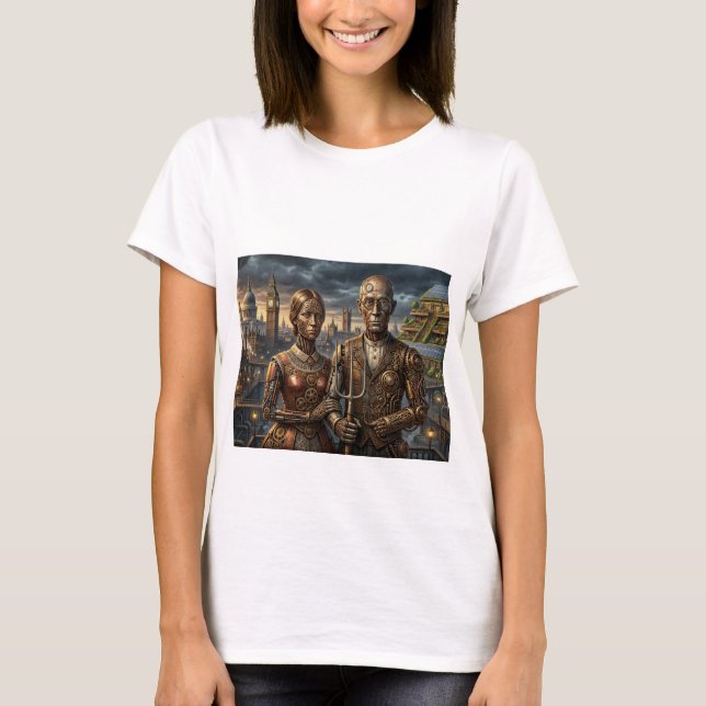Steampunk American Gothic: Londres - Camiseta para (Anverso)