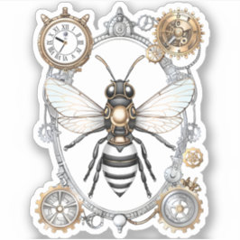 Steampunk Bee Insect Honey abejas Pegatina Robotic