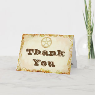 Steampunk Boda, tarjeta de agradecimiento